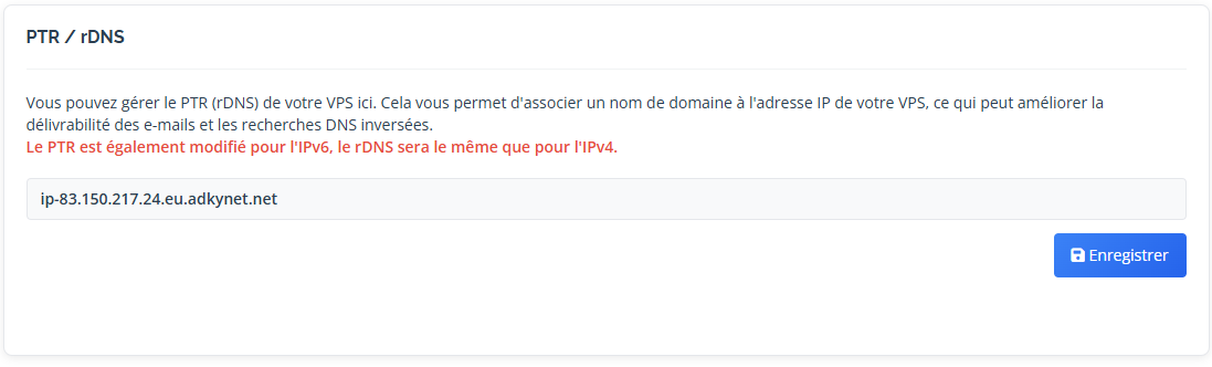Customizable Reverse DNS (PTR)